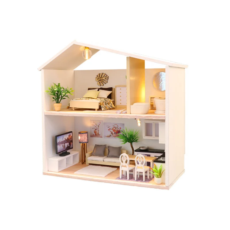 Последние 1:12 кукольный домик миниатюрная ванная комната деревянный diy Кукольный дом комната с кухонными аксессуарами jouets pour enfants Фигурки игрушки