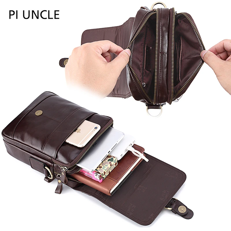 Сумка-мессенджер PI дядя Мужская из воловьей кожи |