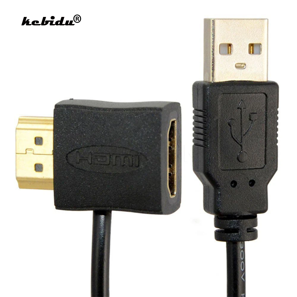 Mini 50 см Высококачественный HDMI совместимый конвертер штекер гнездо адаптер