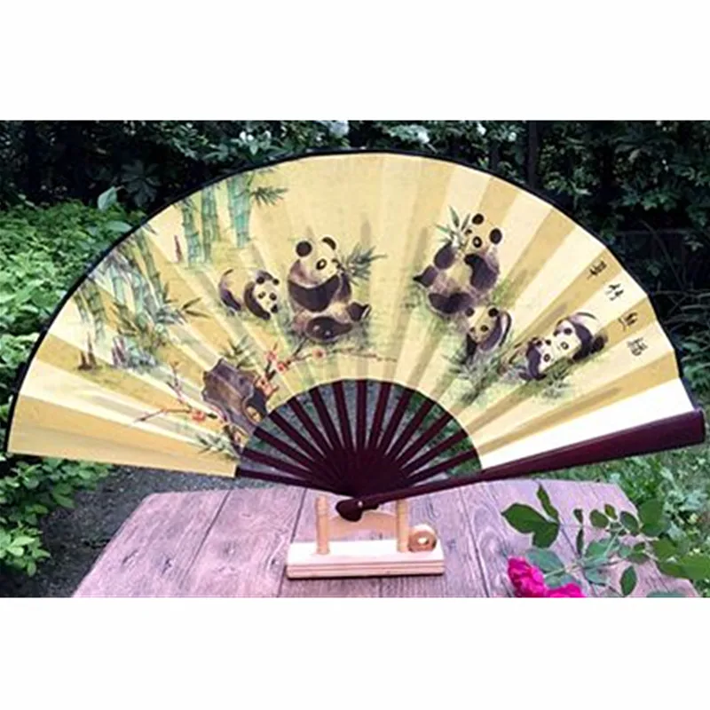 

Chinese Fans National Treasure Panda Beijing Opera Face Folding Fan Plus Home Living Room Office Big Fan Business Gift M2929