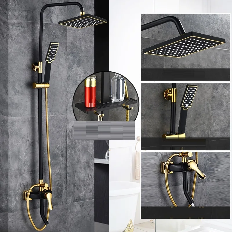 Douchette Banheiro Choveiro Columna Panel Conjunto De Painel Preto Duschset Chuveiro Eletrico Douche Ducha Bathroom Shower | Обустройство