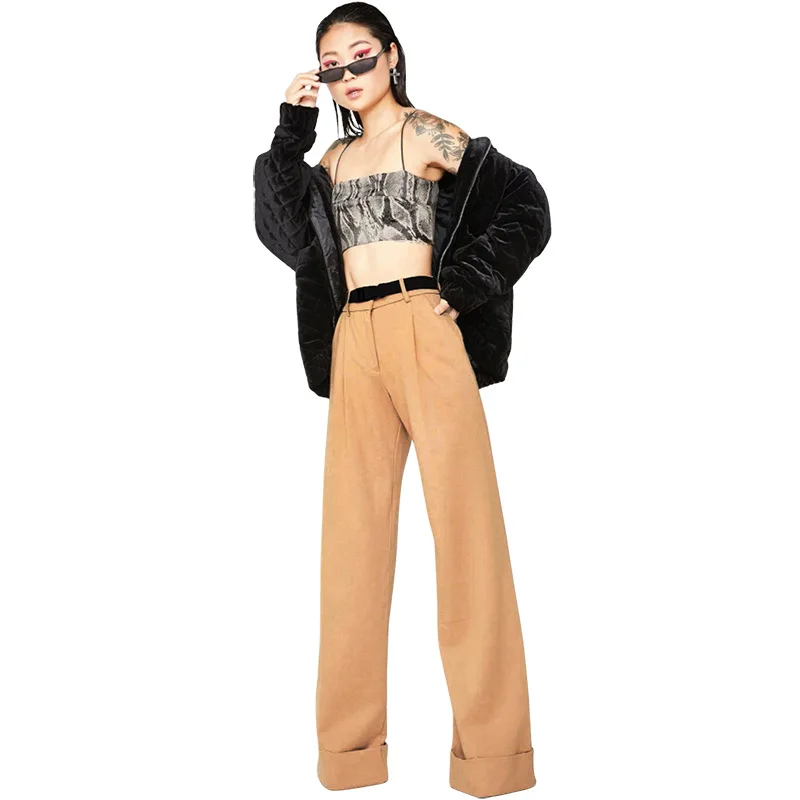 

92P1733153 Summer versatile street new women's fashion street racket high waist casual pants cargo pants women