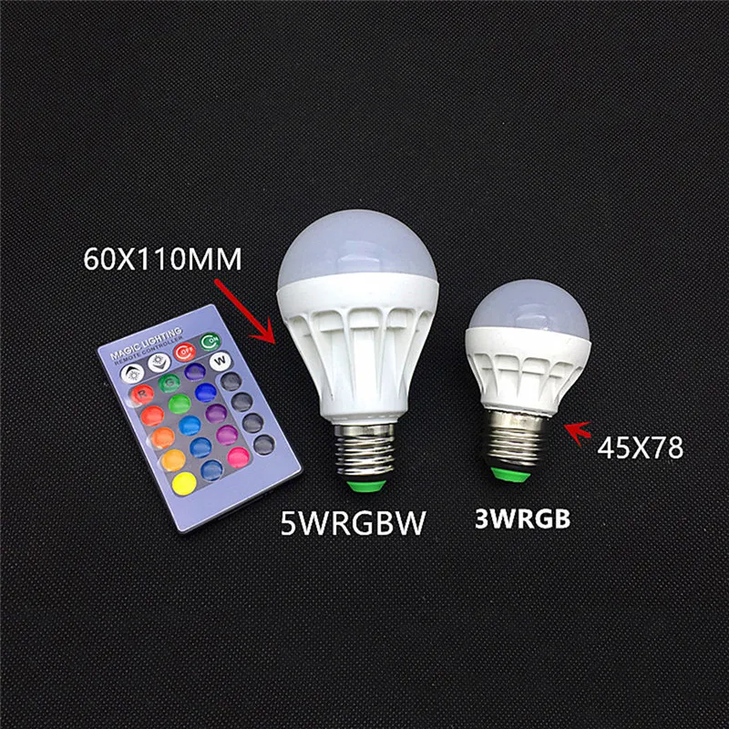 E27 85-265 в RGB светодиодный лампочка умная лампочка 20 цветов волшебный светодиодный ночник лампа освещения с регулируемой яркостью сценический свет/пульт дистанционного управления праздник