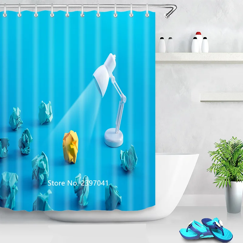 

Home Decoration Modern Fashion and Fresh Lamps Shower Curtain Shower Partition Curtain Waterproof and Mildew Proof Belt Hook