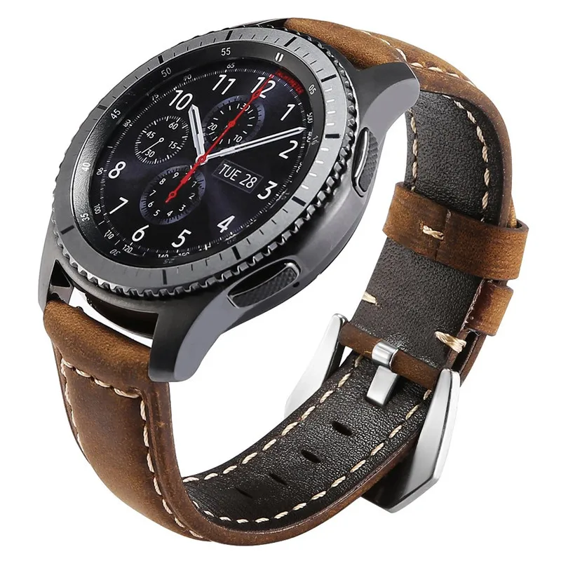 Ремешок кожаный для GTR 47 мм Xiaomi Huami Amazfit PACE/Stratos 3 2 2S браслет Samsung Gear S3 Correa | Наручные