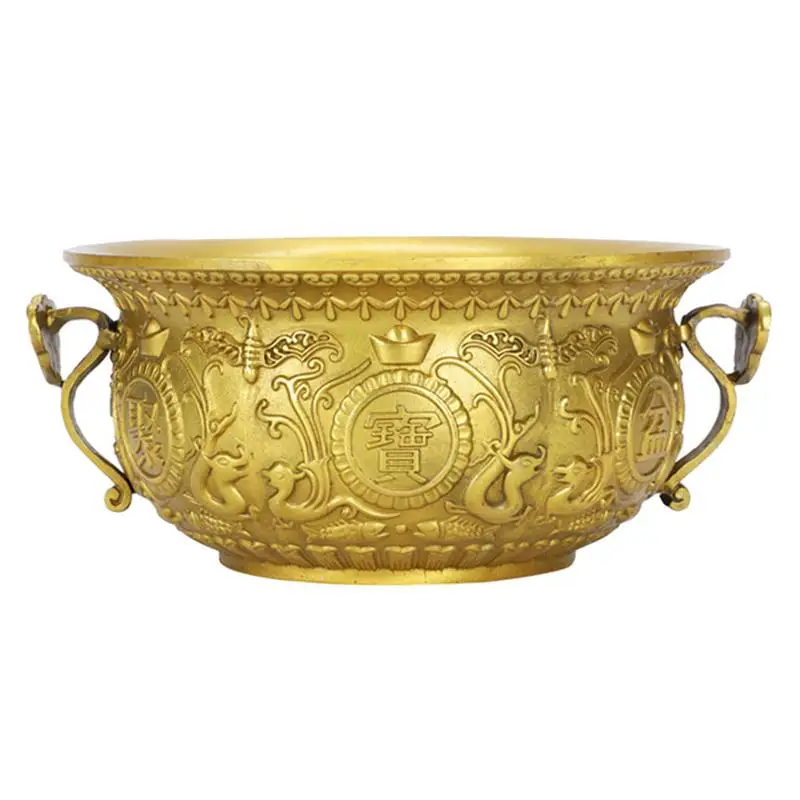 

1PC Adornment Party Gift Temple Offering Golden Sacrificial Bowl