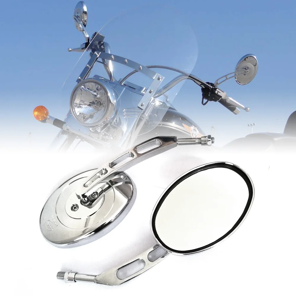 Универсальные овальные мотоциклетные зеркала заднего вида для Suzuki 8 бульвар Intruder