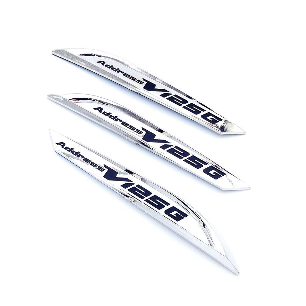 

Хром и золото для Suzuki, адрес V125G, мотоциклетная 3D наклейка на топливный бак, эмблема, значок, декоративные наклейки, АБС-пластик