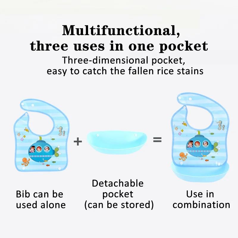 Baberos impermeables EVA para beb&eacute; reci&eacute;n nacido, bufanda de Saliva para alimentaci&oacute;n, f&aacute;cil de limpiar, patr&oacute;n de dibujos animados, tama&ntilde;o ajustable-3