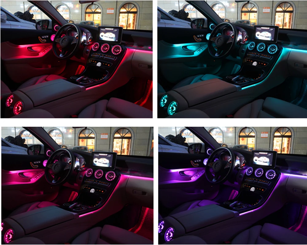 

3 вида цветов до 64 цвета светодиодный окружающей среды светильник для Mercedes Benz C class w205 X253 C200L естественного освещения светильник s для w205 X253 с п...