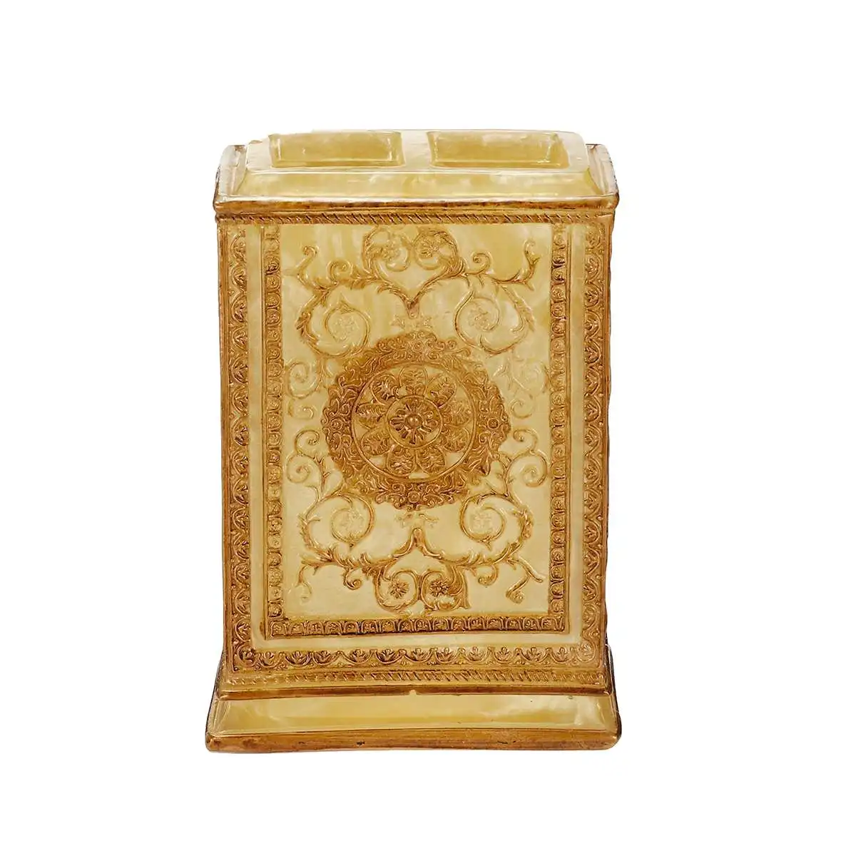 

5Pcs Resin Gold Bathroom Accessories Lotion Dispenser Container Soap Holder Toothbrush Holder Gargle Cup Bathroom Decoration