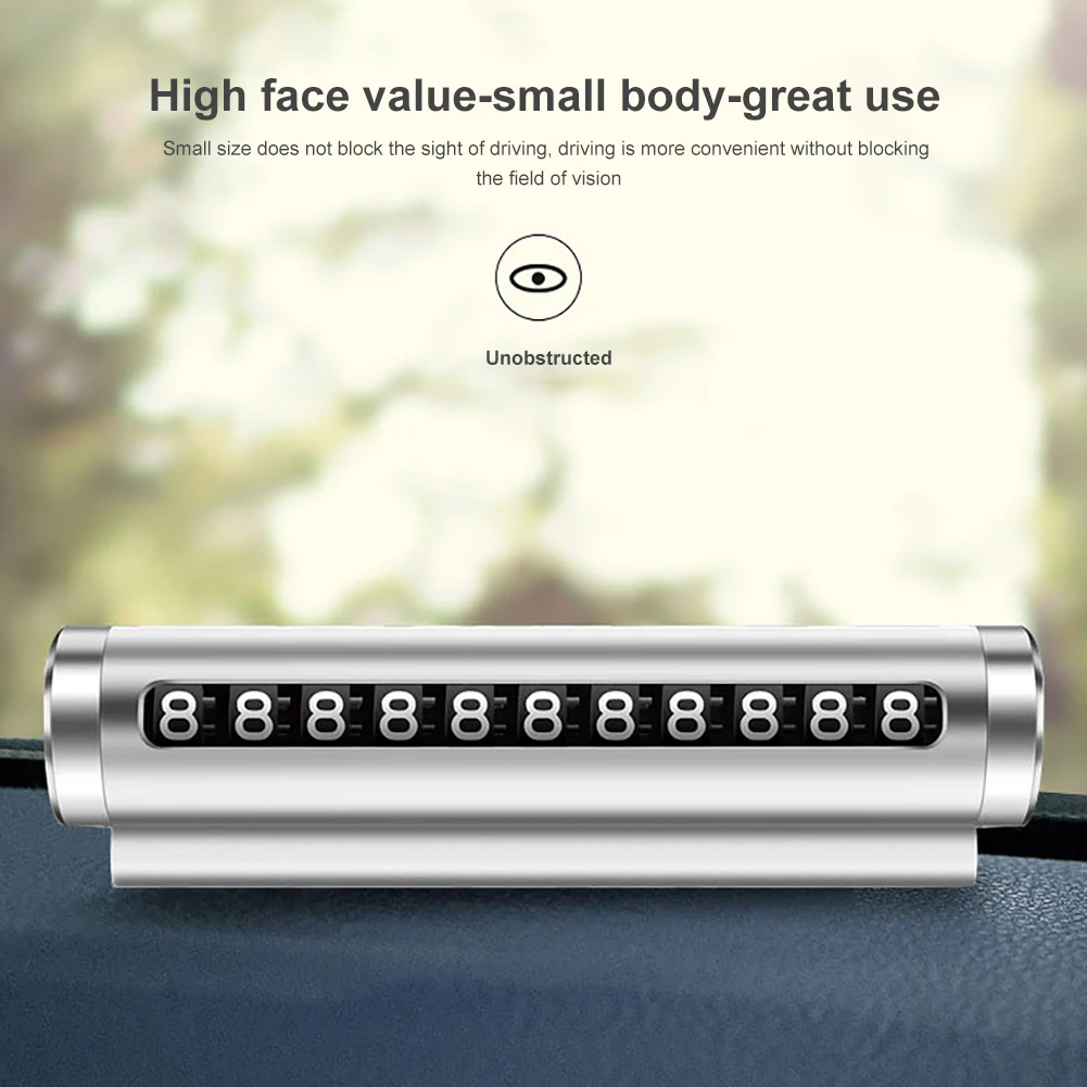 

Aluminum Alloy Car Temporary Parking Card Rotate Phone Number Plate Park Stop Magnetic Adsorption Car Styling Auto Accessories