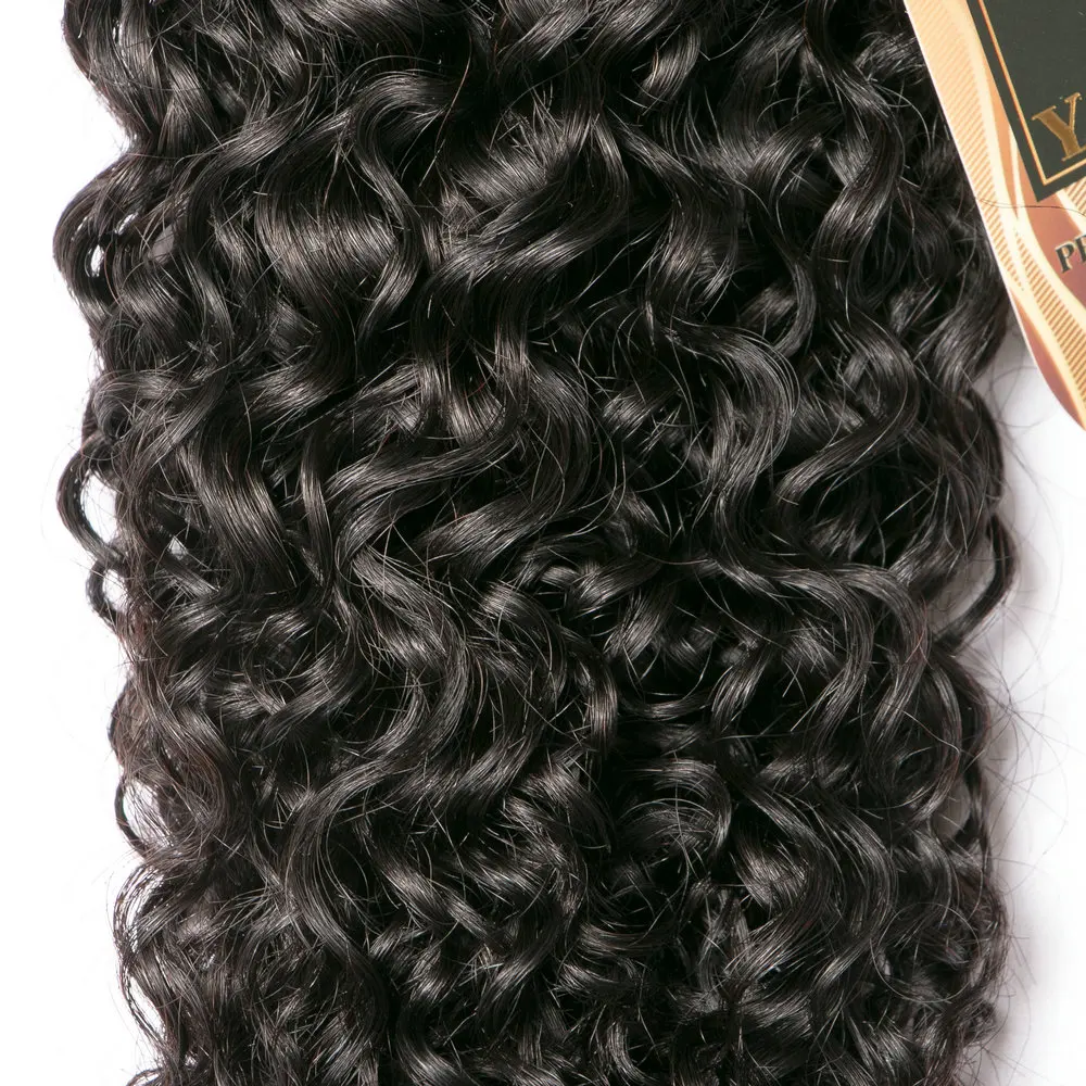 

Yavida Brazilian Kinky Curly Bundles With Lace Closure 3 Bundles Human Hair With Closure Mink Hair Weave Bundles