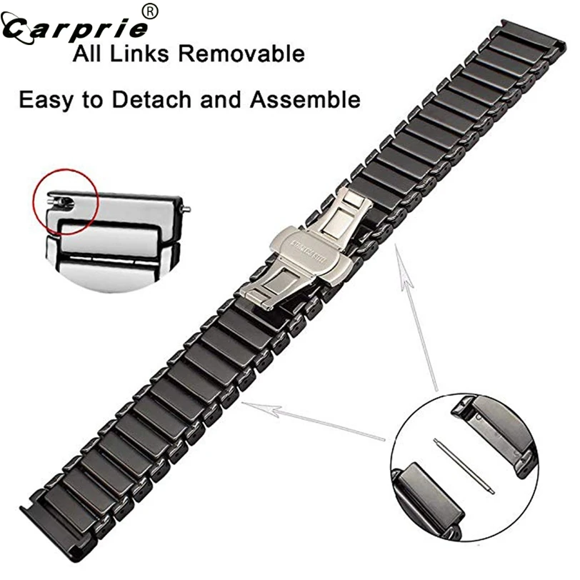 

CARPRIE Replacement Accessory Black White Stainlesss Steel Watch Strap Wriststrap Band for AMAZFIT GTR smart watch 47mm 907