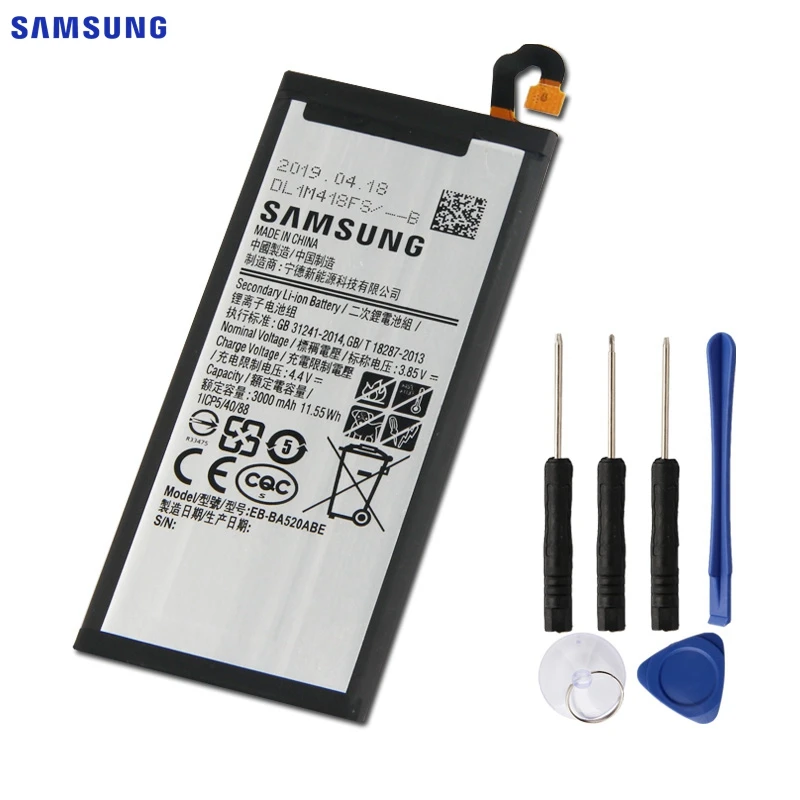 Samsung оригинальная замена Батарея EB-BA520ABE для samsung Galaxy A5 A520 SM-A520F Edition A520F 3000 мА/ч, Аутентичные
