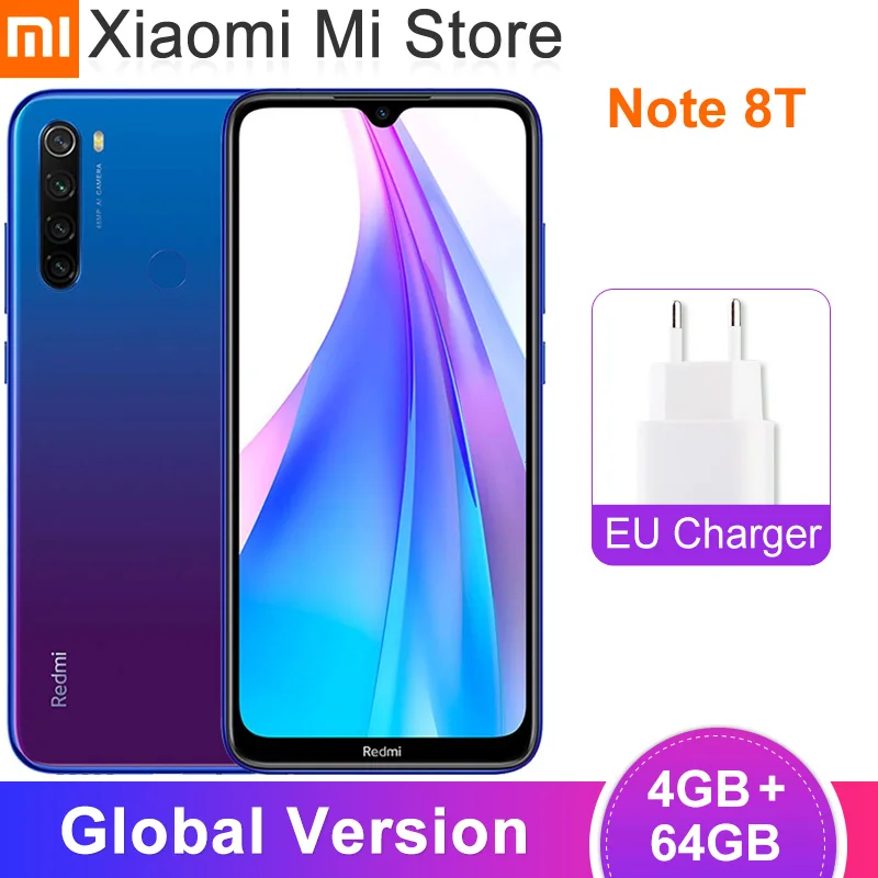 Глобальная версия Xiaomi Redmi Note 8T 4 Гб RAM 64 ГБ ROM мобильный телефон 48MP Quad задняя камера