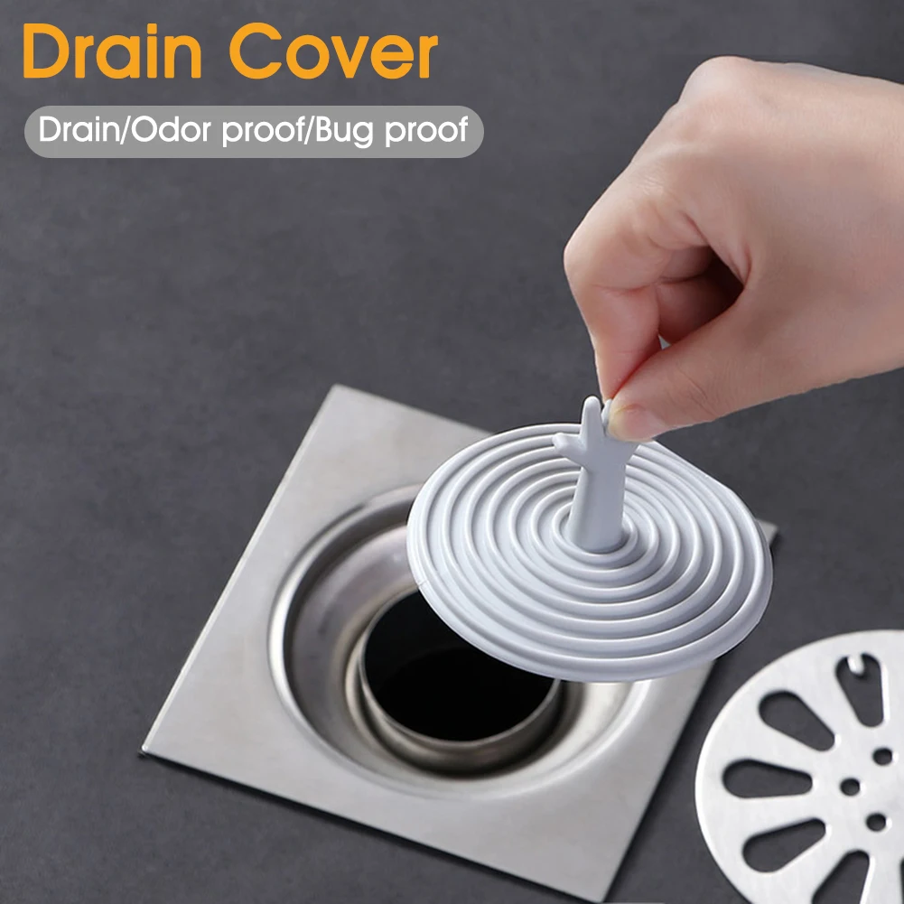 

Silicone Bathtub Stopper Leakage-proof Drain Cover Sink Hair Stopper Tub Flat Plug Stopper Bathroom Accessories Dropshipping