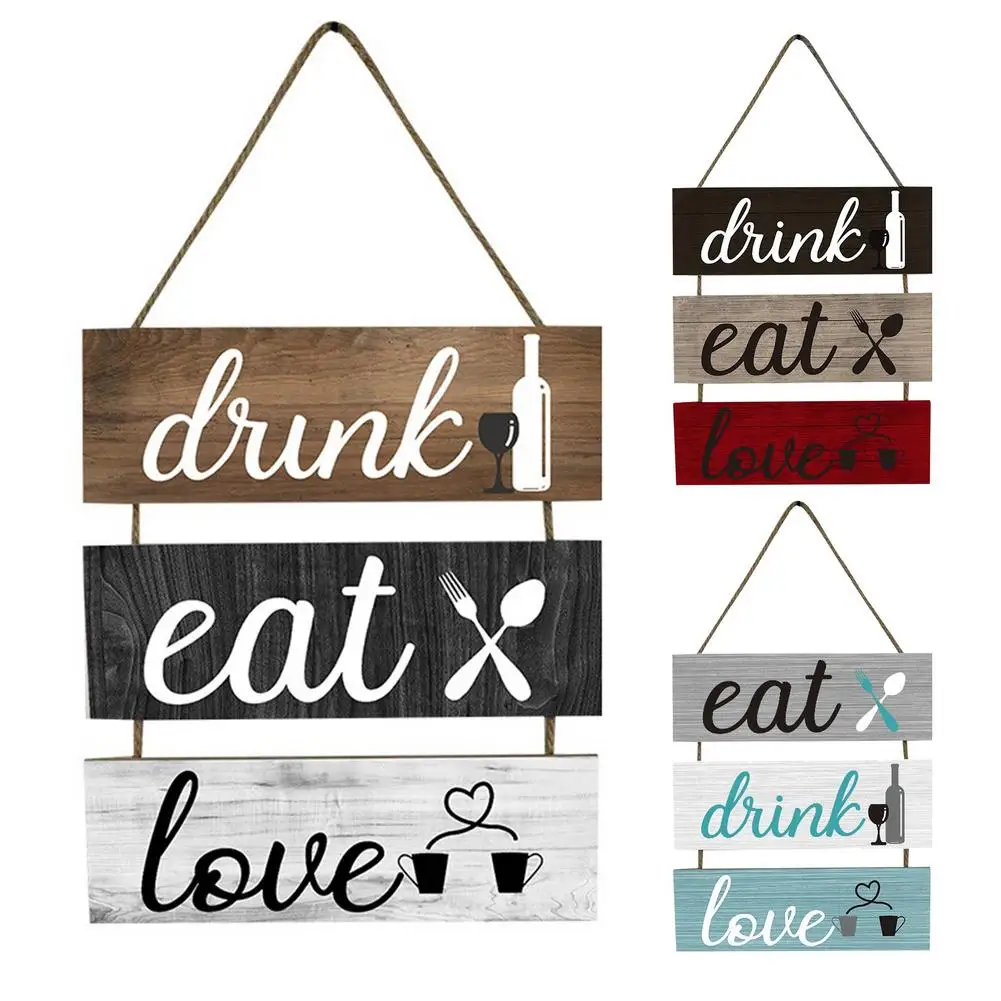 

Home Decor Signs Farmhouse Wooden Wall Art Sign 11.8 X 13.8 In Eat Drink Love Wooden Plaques Home Decorative Wall Art Signs F