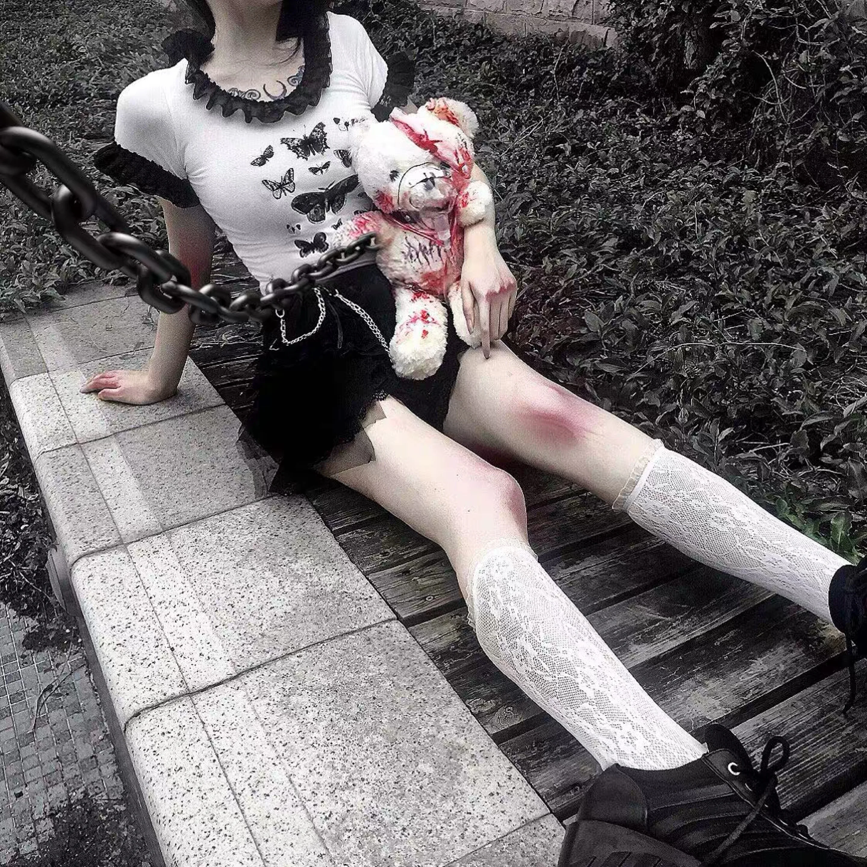 Летняя Кружевная футболка в стиле Харадзюку с круглым вырезом и коротким рукавом