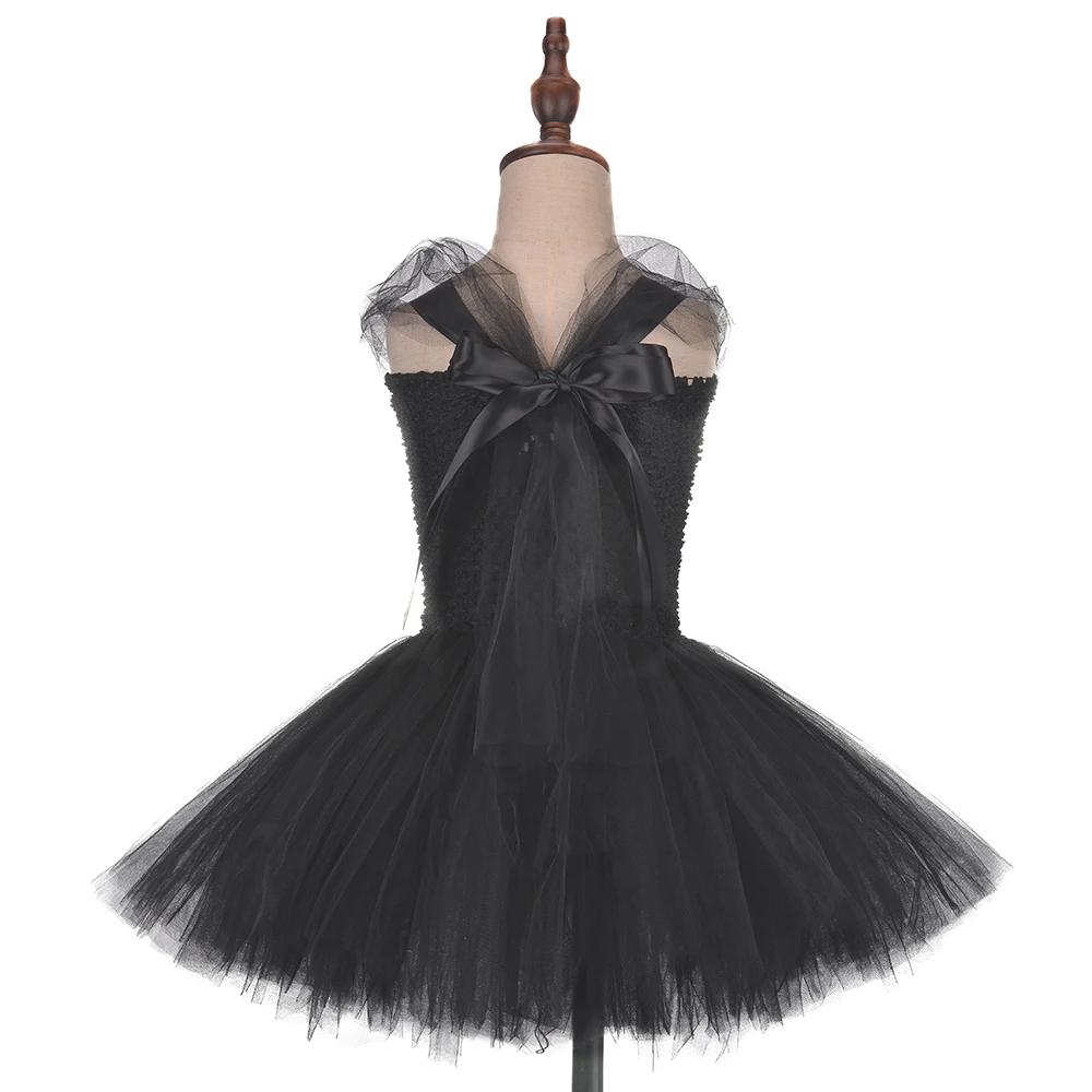 Костюм цирковой маги для девочек с головной повязкой и шляпой детское черное