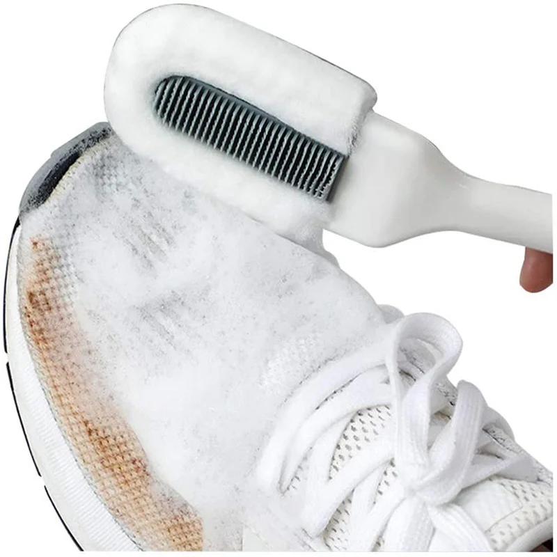 Professional shoe cleaning brush multifunctional long-handled cleaner white slippers kit hanging soft | Дом и сад
