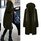 Осенне-зимние женские толстовки, теплые толстовки с капюшоном на молнии, свитшот, длинное пальто, куртка, топы, верхняя одежда, женская одежда, толстовки