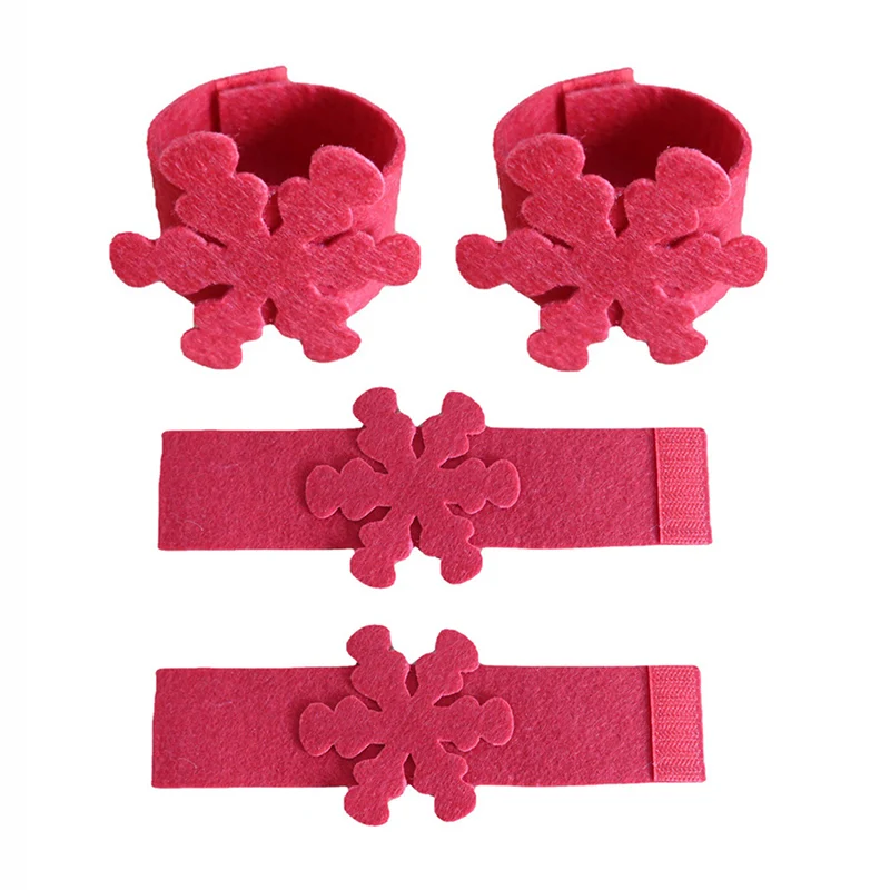

4 PCS Christmas Snowflake Shaped Napkin Rings Tissue Napkin Buckles Wedding Party Event Table Decorations