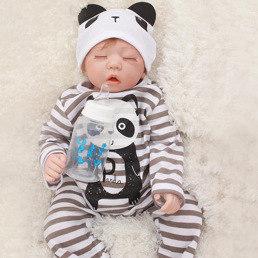 

OtardDolls Bebe Reborn Doll 55cm soft silicone Reborn Baby Doll Lifelike newborn bebe Panda Clothes for Children Birthday Gifts