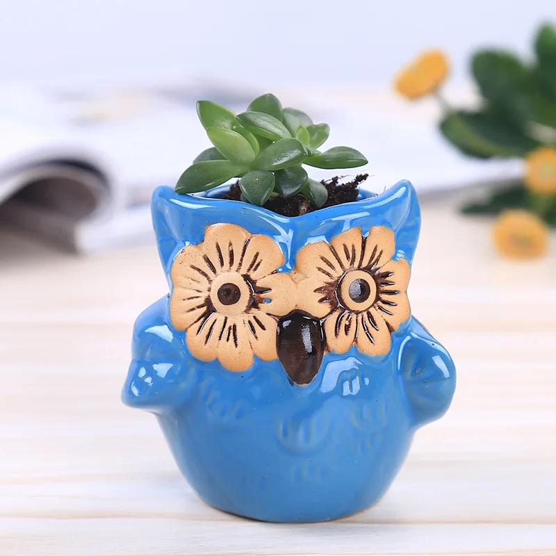 

Succulent Plant animal Shape flower pots Creativity owl terracotta planter Home Garden Decor Bonsai Crafts Potted Pottery