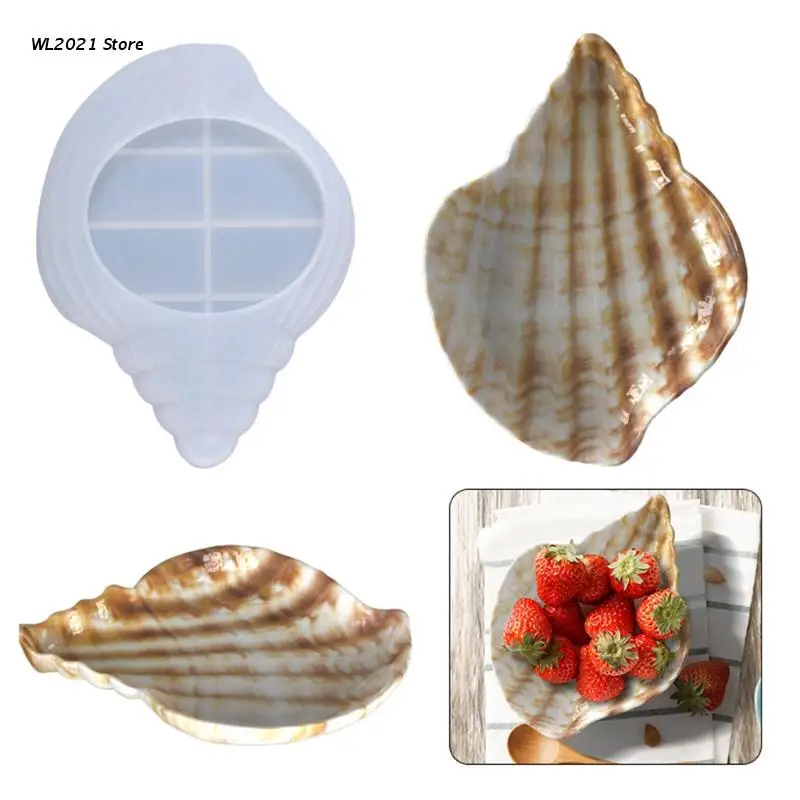 

G5GC Conch Shell Storage Box Epoxy Resin Mold Jewelry Holder Casting Silicone Mould DIY Crafts Ornaments Home Decoration Making