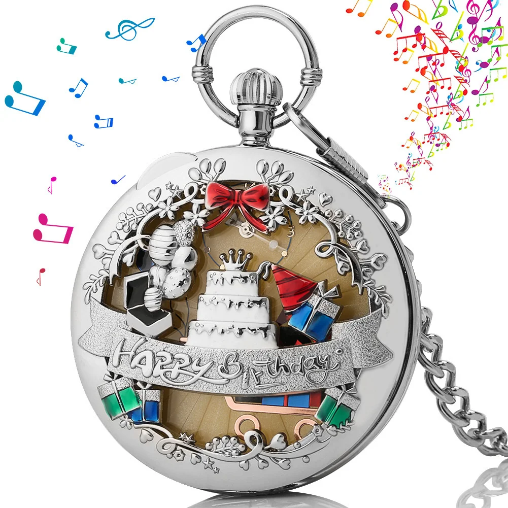 

2021 new creative quartz music Pocket Watch - happy music gift table Fashion