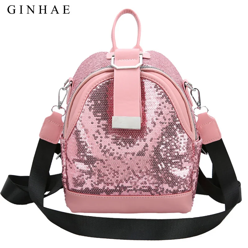 

Платье с блестками для женщин, рюкзак для переноски детей высокого качества, сумка через плечо из искусственной кожи с заклепками дорожная сумка Bolsa рюкзаки модные Mochilas Mujer 2021