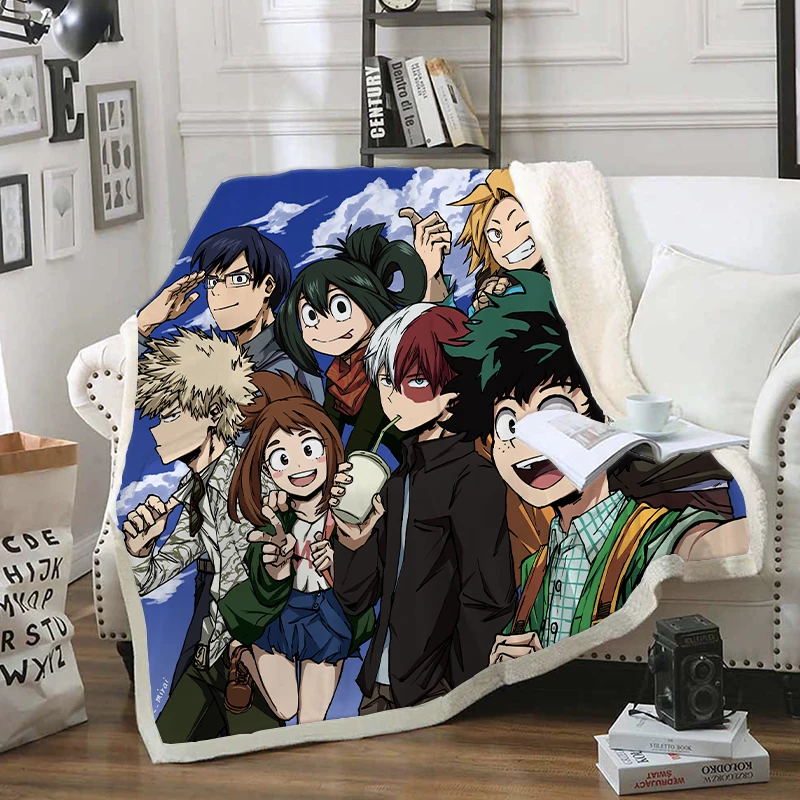 

My Hero Academy Deku Midoriya Izuku Plush Blanket Throw for Sofa Bed Cover Single Twin Bedding Baby Boys Girls Children Gift