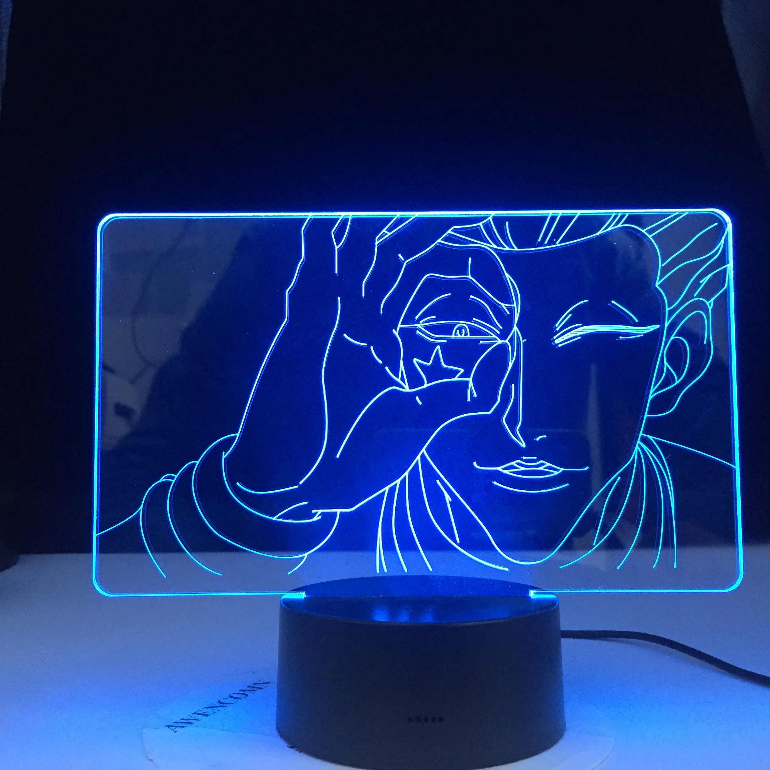 3D лампа хисока уход за кожей лица Led Цвет изменение атмосфера для детей Украшения
