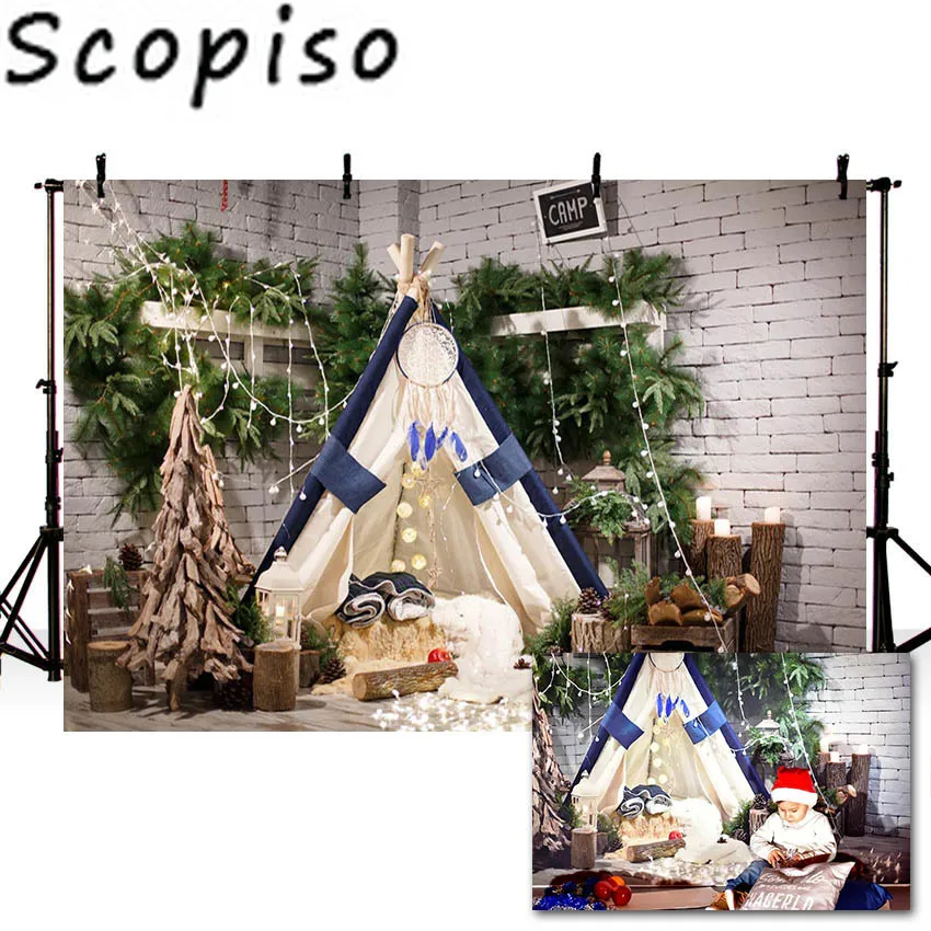 

Scopiso Рождество фото фон для фотосъемки с изображением серой кирпичной стены палатка блеск светильник для портретной съемки в фотостудии фо...