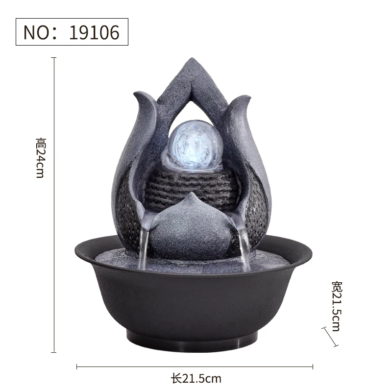 

Resin Decorative Fountains Indoor Water Fountains Creative Craft Desktop Home Decor Home Figurines FengShui Water Fountain G