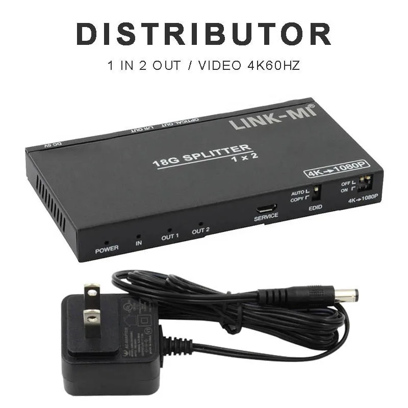 

POHIKS 1pc Portable Durable 4K 1080P Distributor 18Gbps High Speed 1 to 2 HDMI-compatible 2.0 Splitter Adapter For Computer