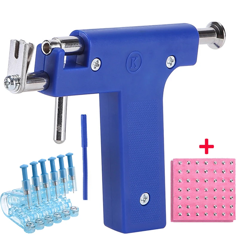 

Earrings Nose Ring Piercing Gun With Ear Stud Ear Navel Belly Piercing Tool Healthy Safety Sterile Gun with 98pcs Ear Studs Kit