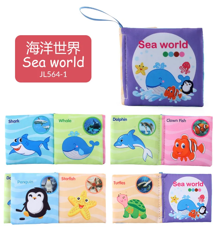 Книга из ткани ToysBaby для раннего развития познавательная книга с