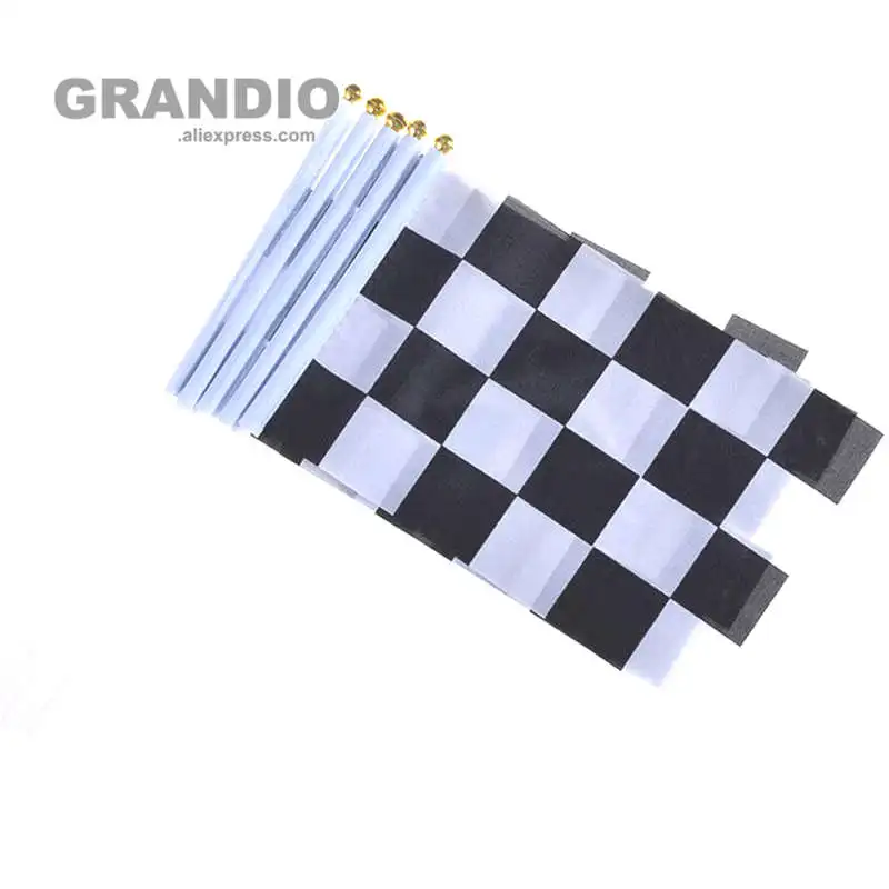 Ручной клетчатый флаг F1 Sport Auto Racing 10 упаковок 14x21 см декоративные флаги и баннеры с