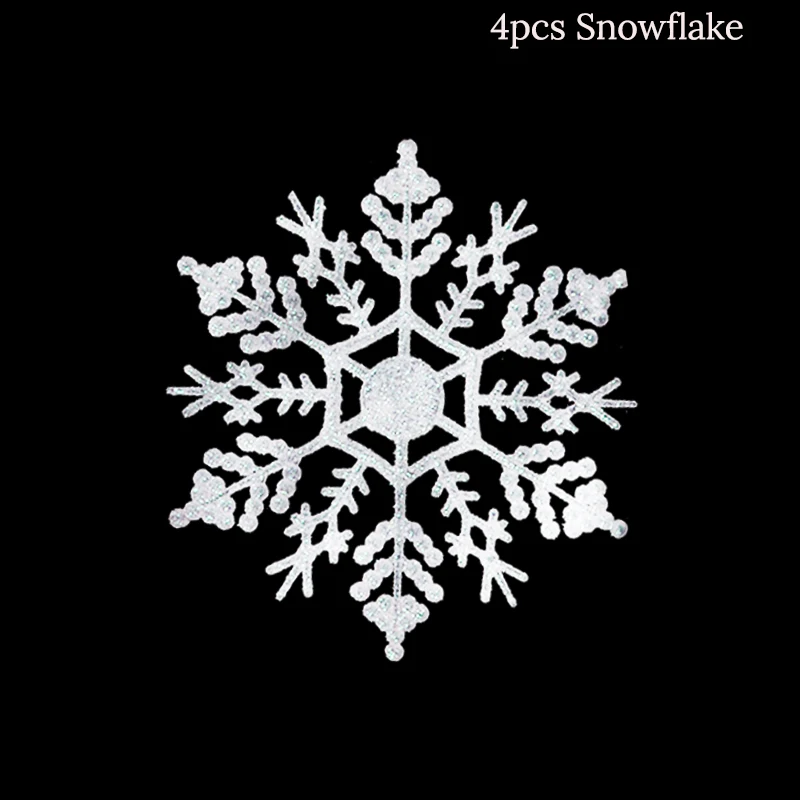 4pcs Snowflake 4/30 шт. белый Пластик поддельные Снежинка Подвески для рождественской вечеринки Подвески год Рождественская елка украшения вечерние украшения для носа - Цвет: 4pcs Snowflake