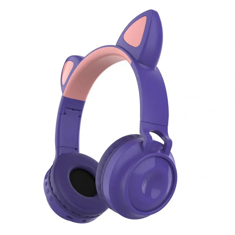 Светодиодный кошачьими ушками наушники Шум шумоподавлением Bluetooth 5 0 гарнитура