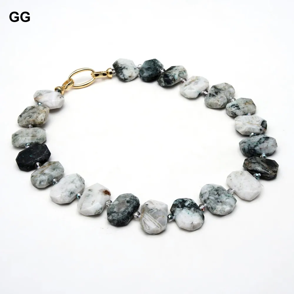 

Ожерелье женское из натурального зелёного агата, 19 дюймов