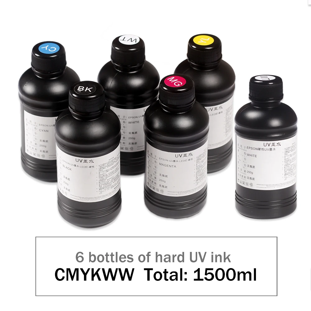 Набор УФ-чернил для планшетного принтера EPSON DX5 DX7 DX9 DX11 TX800 XP600 L1800 L805 R1390 5 бутылок 1