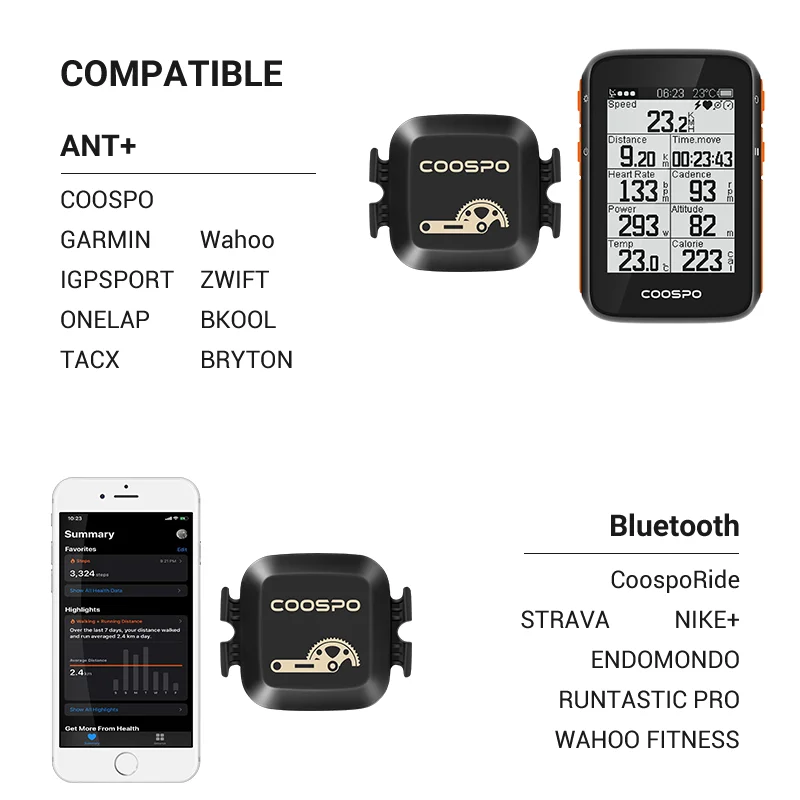 Датчик частоты вращения педалей CooSpo датчик скорости оборотов в минуту Bluetooth 4 0 ANT +