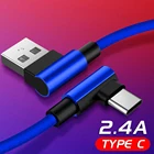 Кабель Micro USB Type-C, 90 градусов, 2,4 А, для быстрой зарядки и передачи данных
