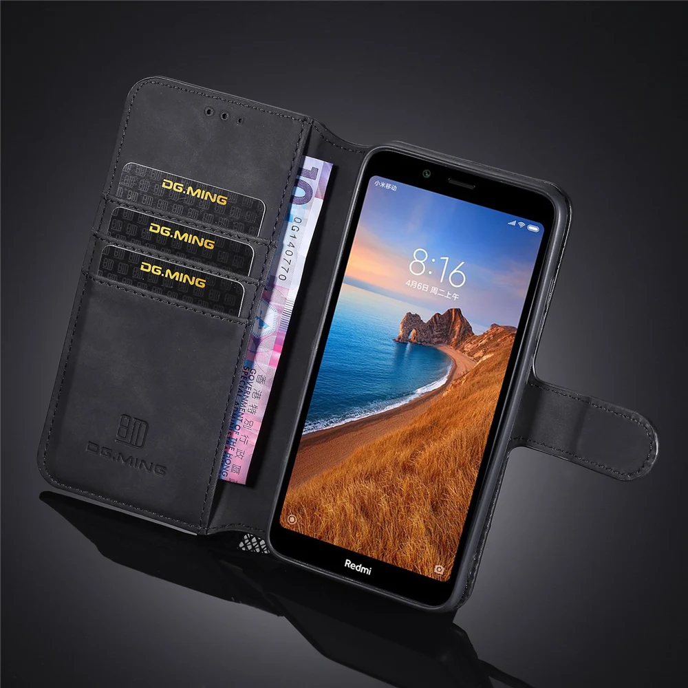 Logo Luxury Case for Redmi 8 7 7A& Note Pro 6 6A Leather Cover K20 Flip Book for Mi xiaomi A2 lite Y3 Wallet Skin touch Shell