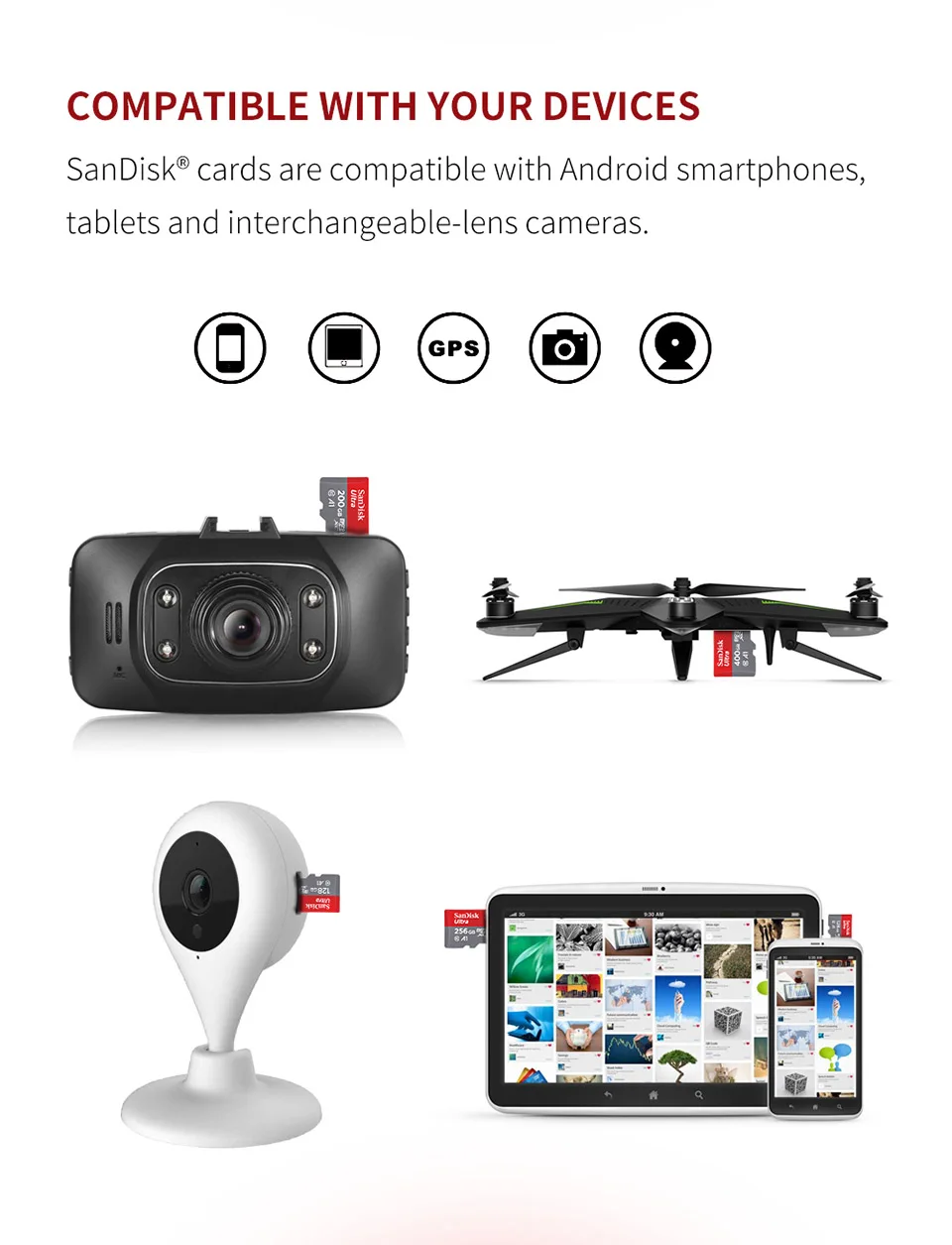 SanDisk MicroSD карта памяти класса 10 A1 флэш-карта памяти MicroSDHC MicroSDXC UHS-1 MicroSD cartao de memoria