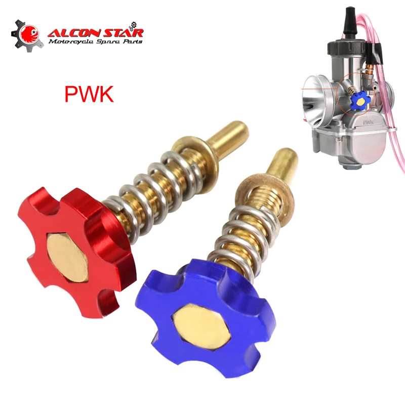 

Alconstar- Red/Blue Motorcycle CNC Billet Carburetor Easy Air Fuel Mixture Idle Speed Adjuster Screw For Keihi PWK 21mm-34mm