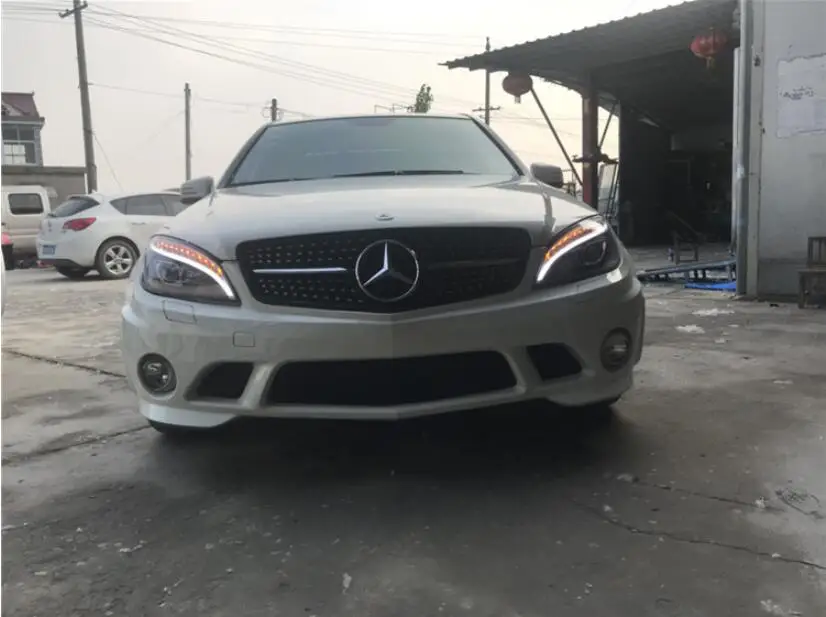 2008~ 2011y автомобильный бампер головной свет для Mercedes Benz W204 фара C180 C200 светодиодный DRL hid ксенон/галогенная лампа для W204 фары